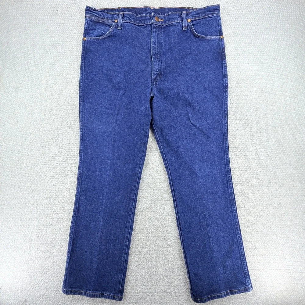 Wrangler 937STR Cowboy Cut Jeans Mens 40x30 Slim Bootcut Dark Wash Western